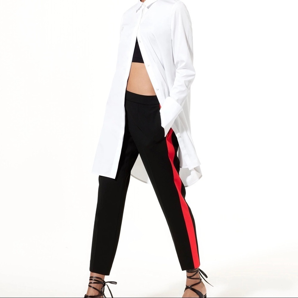 Babaton Black and Red Ankle Pants